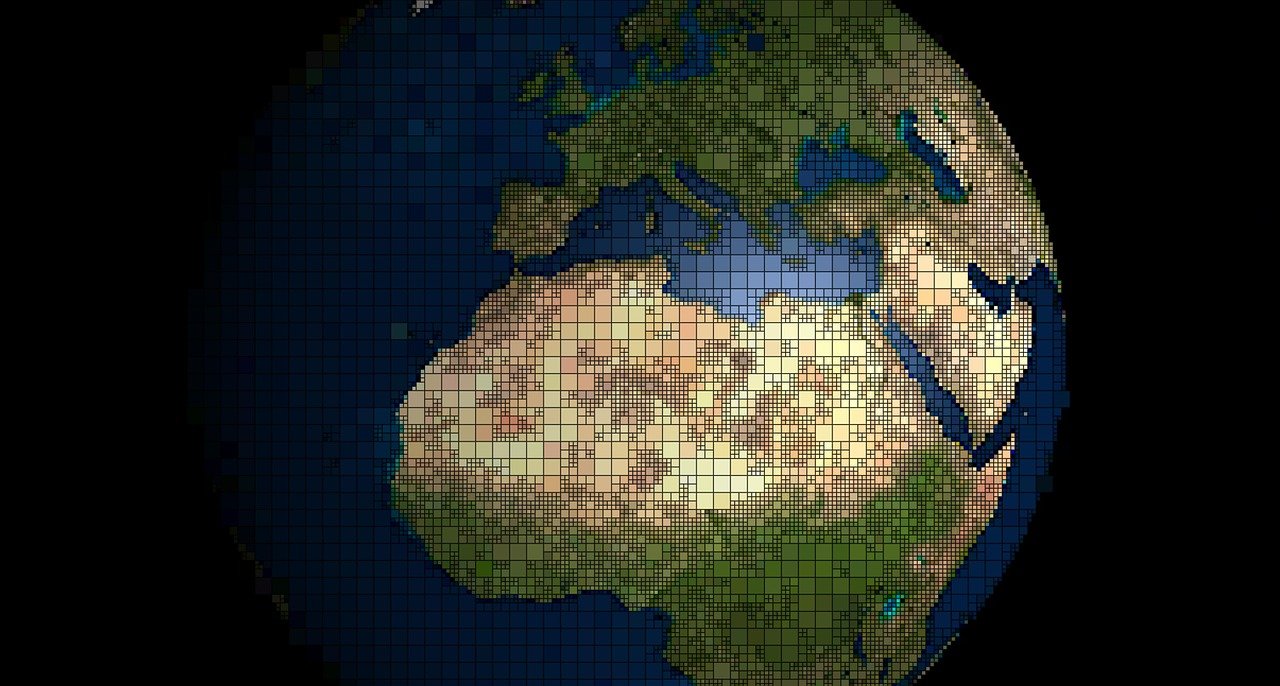 vue de la planète Terre centré sur l'Europe et l'Afrique